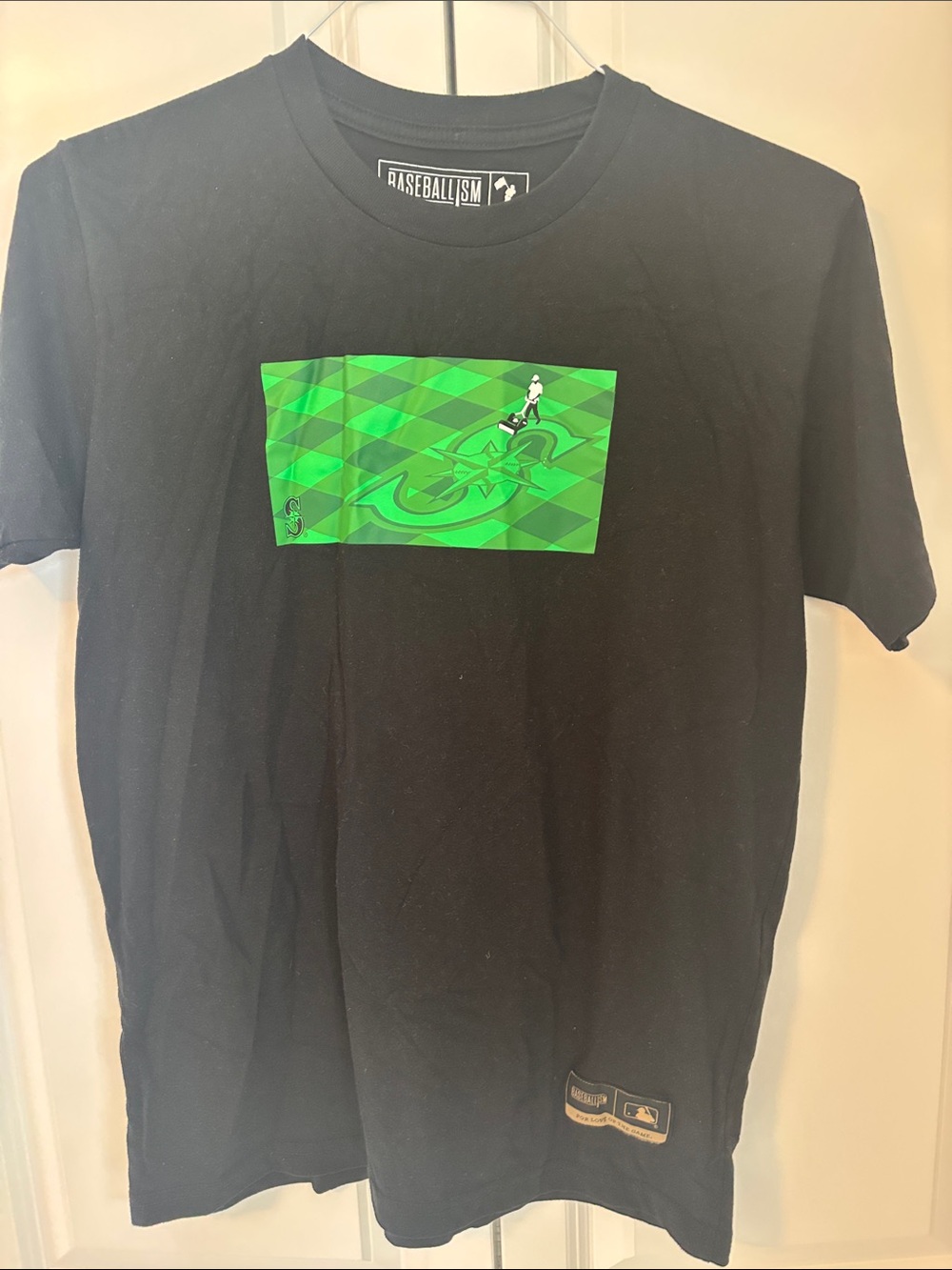 Baseballism Seattle Mariners Black T-Shirt with Green Graphic